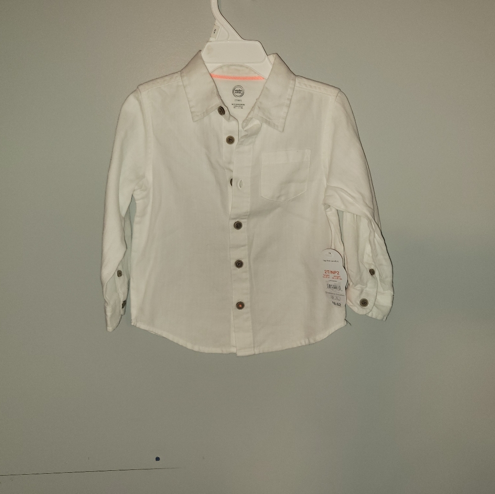2T Wonder Nation Set of 2 Blue and White button up shirts